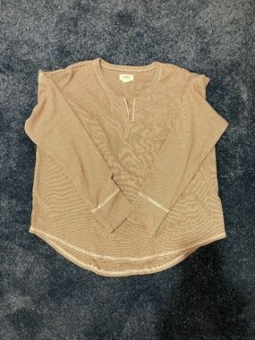 UpWest Striped Long Sleeve Henley Top